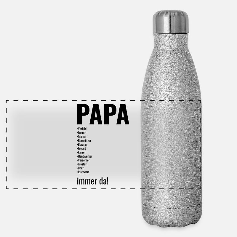 Papa, Vater, Dad, Daddy, Väter, Vatertag besterdad Panorama Glitzer Isolierflasche 500 ml