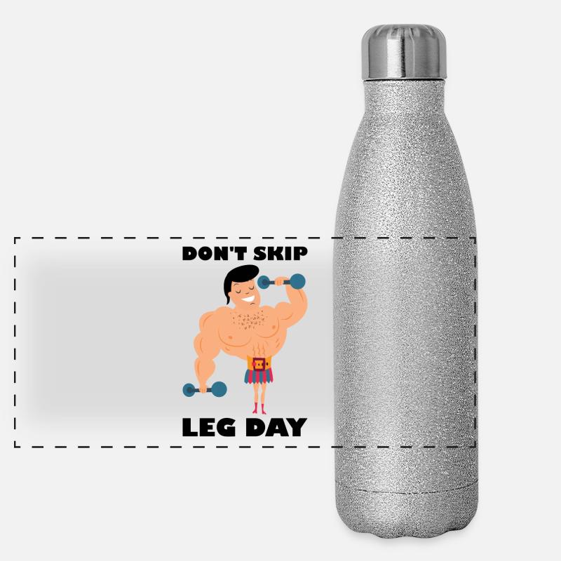 Don't skip leg day Panorama Glitzer Isolierflasche 500 ml