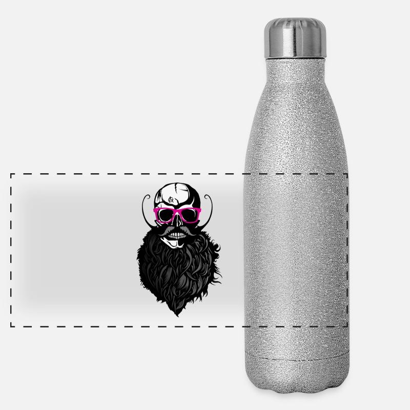 tete de mort hipster crane chauve logo anarchy slu Gourde isotherme panoramique pailletée 500 ml