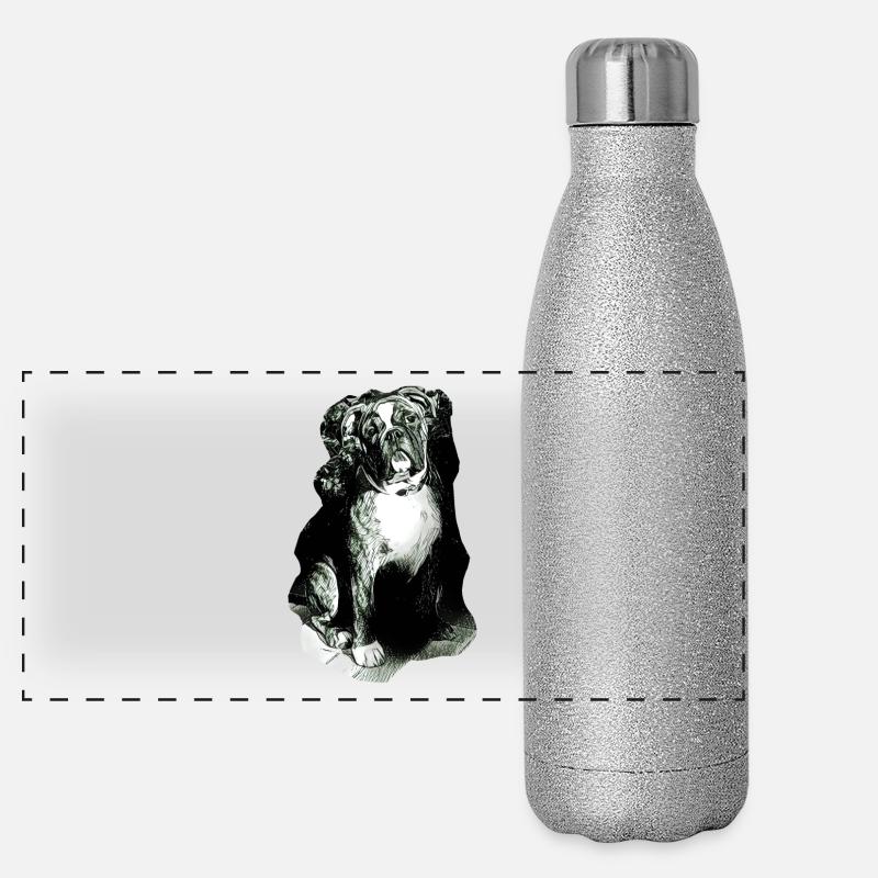 Bulldog02 Panorama Glitzer Isolierflasche 500 ml