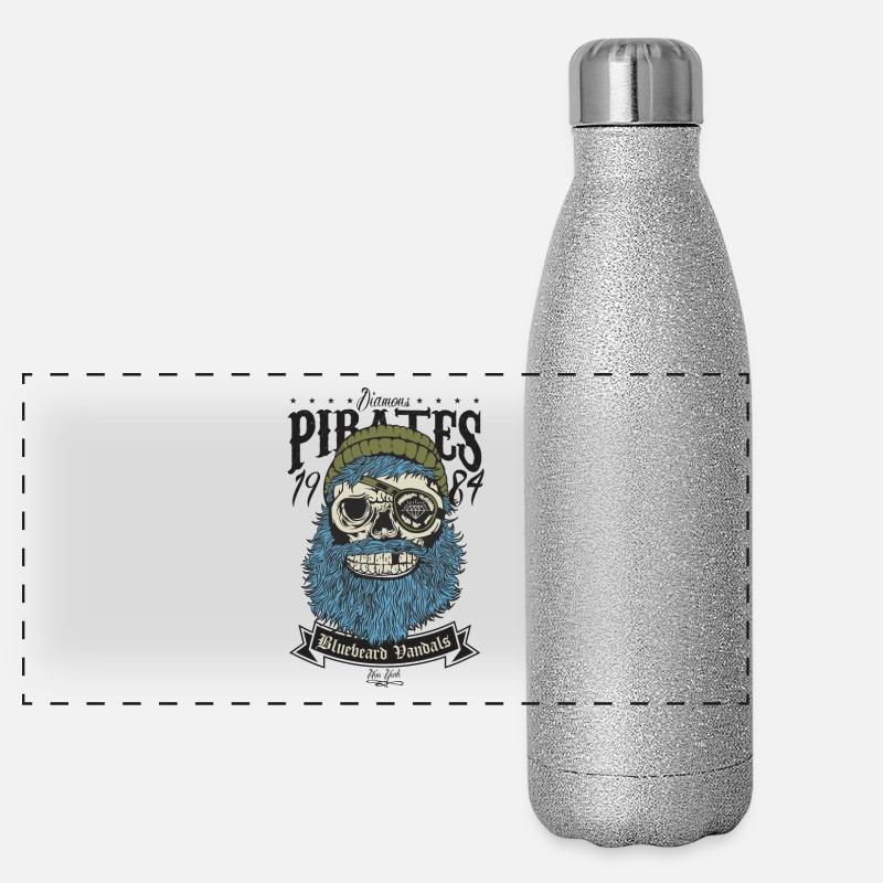 Piratenschädel Panorama Glitzer Isolierflasche 500 ml