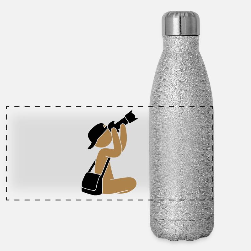 Photographer with camera Panoramic Glitter Thermal Bottle 500 ml