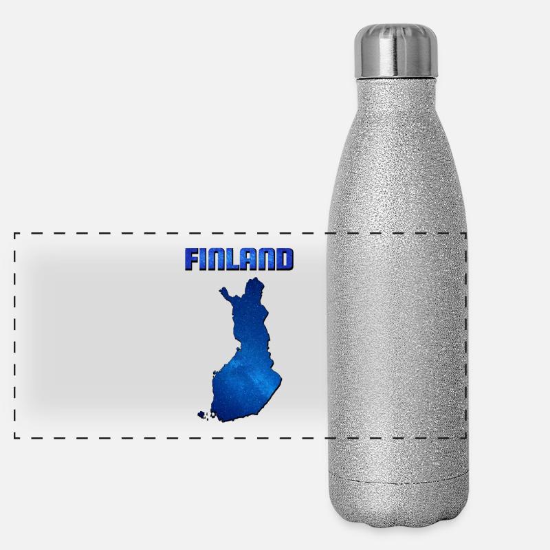 Blue Finland Map Panoramic Glitter Thermal Bottle 500 ml