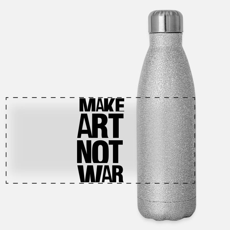make art not war Panoramic Glitter Thermal Bottle 500 ml