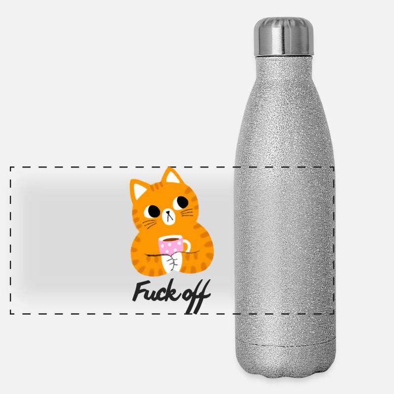 Annoyed cat Panoramic Glitter Thermal Bottle 500 ml
