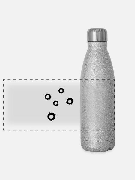 Bullets - Panoramic Glitter Thermal Bottle 500 ml - silver glitter - Front