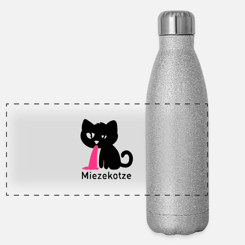 Miezekotze Panorama Glitzer Isolierflasche 500 ml