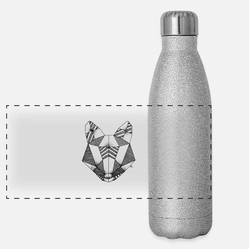 Origami fox head Panoramic Glitter Thermal Bottle 500 ml