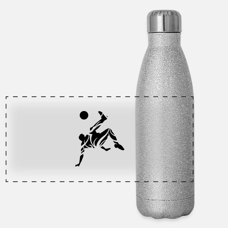 Fußball de Panorama Glitzer Isolierflasche 500 ml