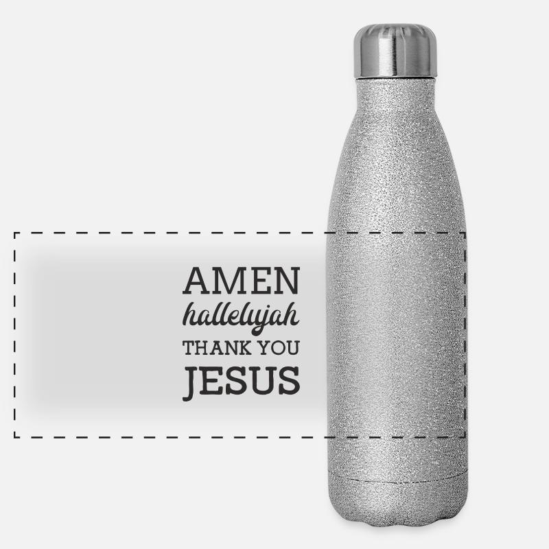 Amen Jesus Panoramic Glitter Thermal Bottle 500 ml