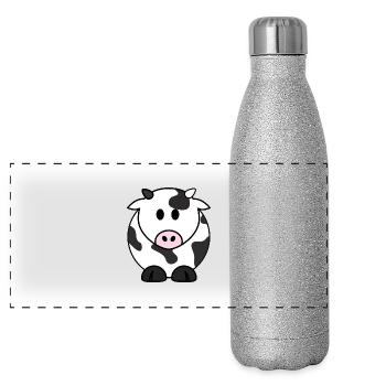 cow259 - Panoramic Glitter Thermal Bottle 500 ml - silver glitter - Front