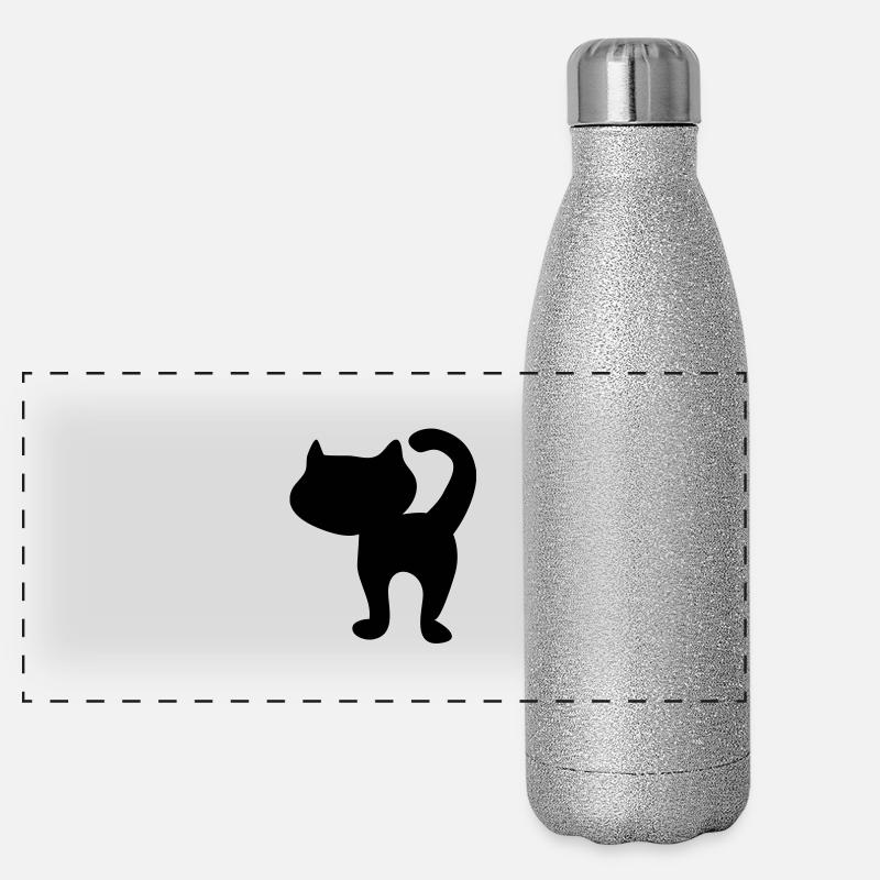 chaton silhouette par patjila Gourde isotherme panoramique pailletée 500 ml