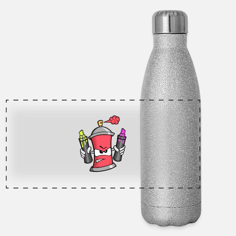 Graffiti Spray Can (red) Panorama Glitzer Isolierflasche 500 ml