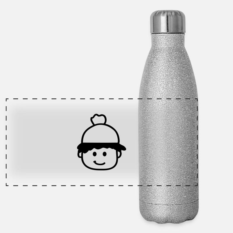face_with_winter_hat Panorama Glitzer Isolierflasche 500 ml