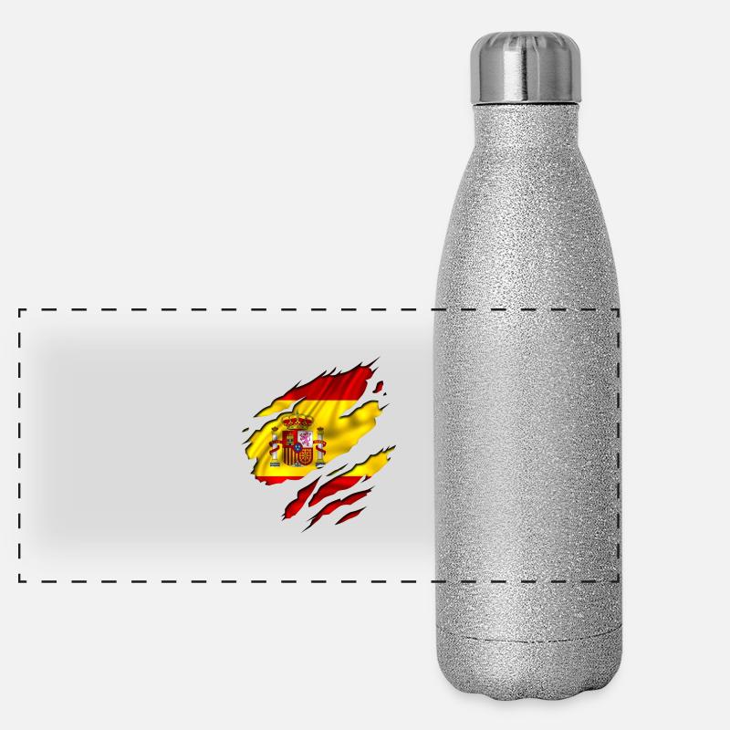 españa flagge spain Panorama Glitzer Isolierflasche 500 ml
