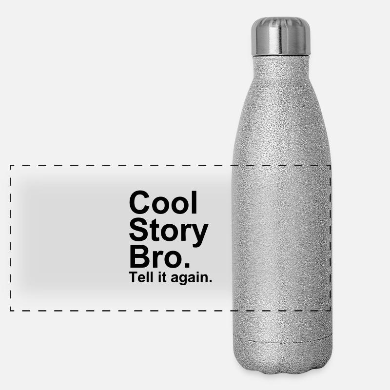 Cool Story Bro - Panorama Glitzer Isolierflasche 500 ml - Silber Glitzer