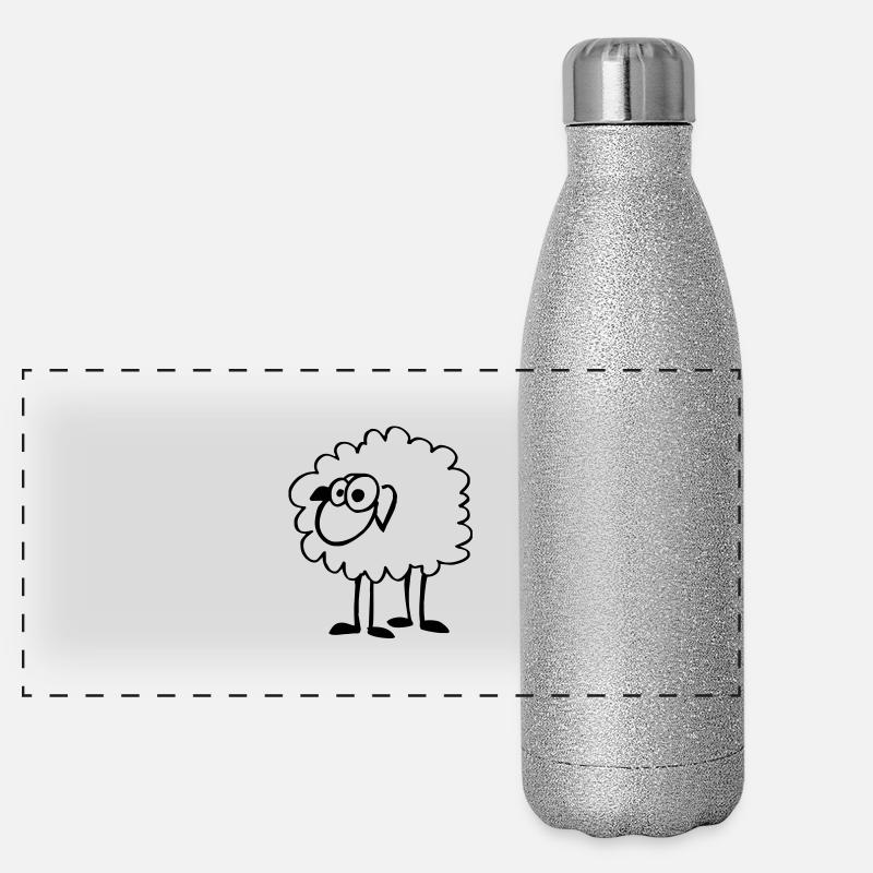 lustiges schaf Panorama Glitzer Isolierflasche 500 ml