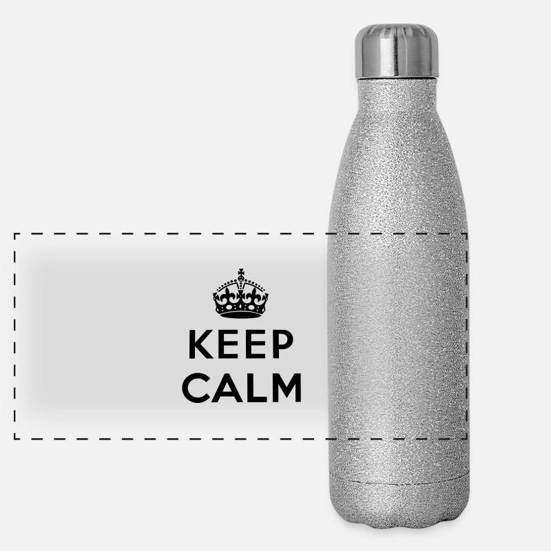 Keep Calm Panorama Glitzer Isolierflasche 500 ml