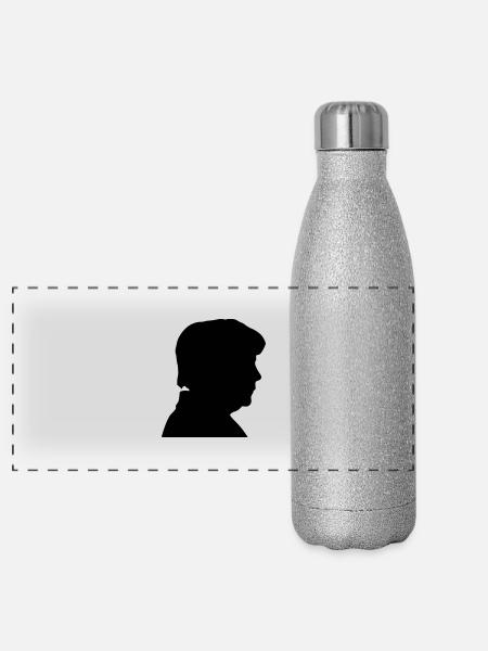angie - Gourde isotherme panoramique pailletée 500 ml - paillettes argentées - Devant