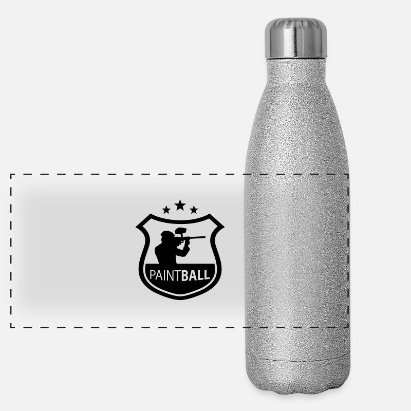 paintball - Panorama Glitzer Isolierflasche 500 ml - Silber Glitzer
