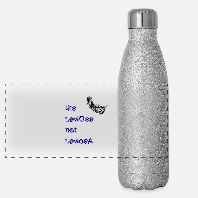 leviosa plume noir bleu Gourde isotherme panoramique pailletée 500 ml