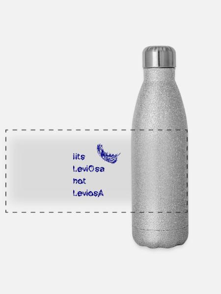 leviosa feder blau - Panorama Glitzer Isolierflasche 500 ml - Silber Glitzer