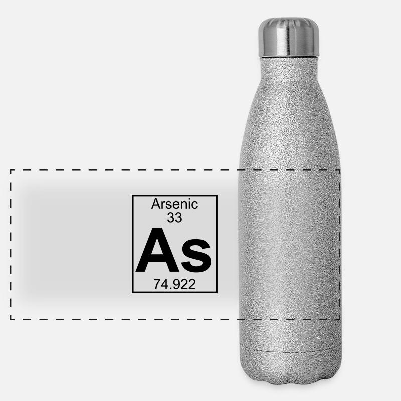 Periodic table element 33 - As (arsenic) - BIG - Panorama Glitzer Isolierflasche 500 ml - Silber Glitzer