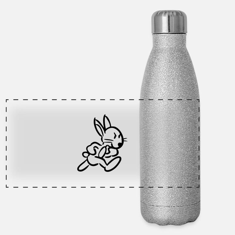 Laufender Hase Panorama Glitzer Isolierflasche 500 ml