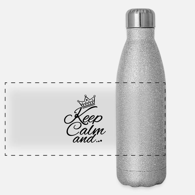 keep_calm_and_gi1 Panorama Glitzer Isolierflasche 500 ml