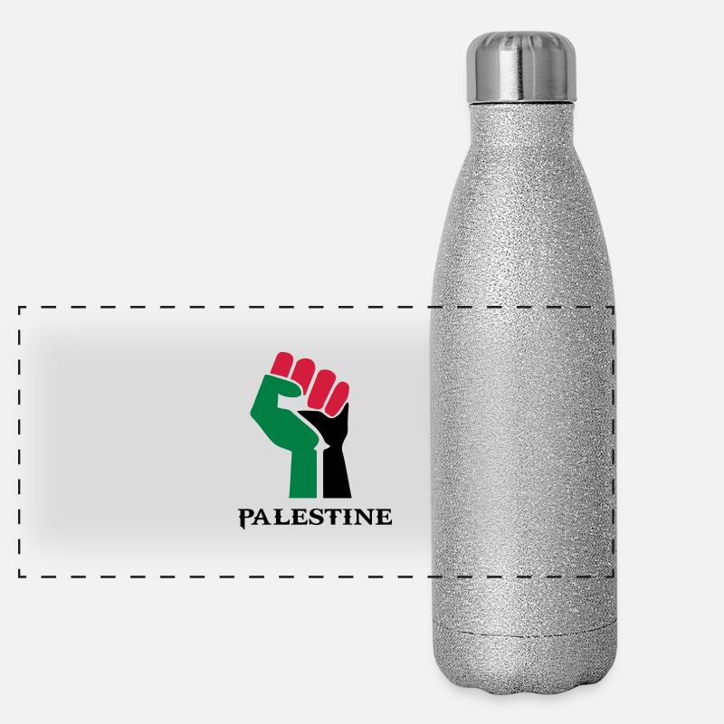 drawing palestinian symbol flag palestine Panoramic Glitter Thermal Bottle 500 ml