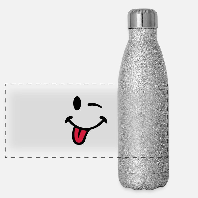 smiley tire langue 7012 Gourde isotherme panoramique pailletée 500 ml