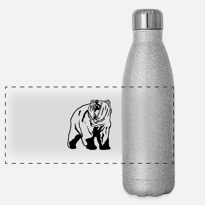 Grizzly - Bear - Bär Panorama Glitzer Isolierflasche 500 ml