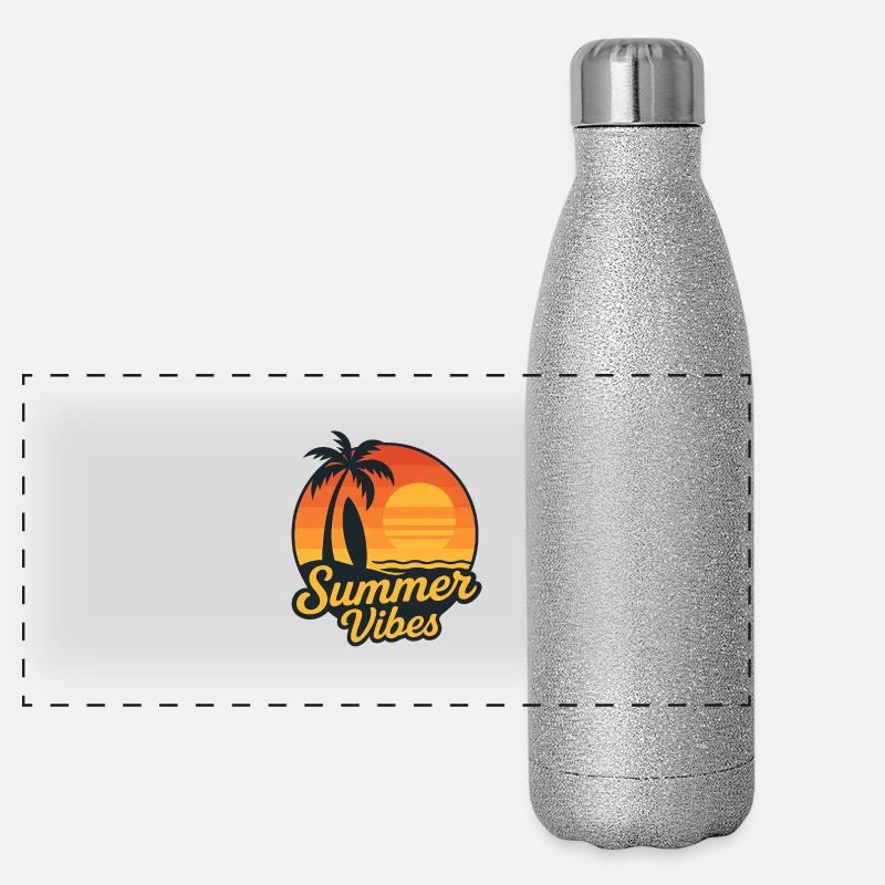 Summer Vibes – Retro surf vibe Panoramic Glitter Thermal Bottle 500 ml