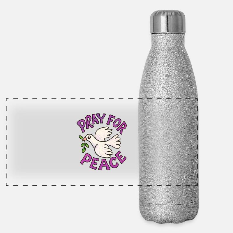 Pray for Peace Panoramic Glitter Thermal Bottle 500 ml