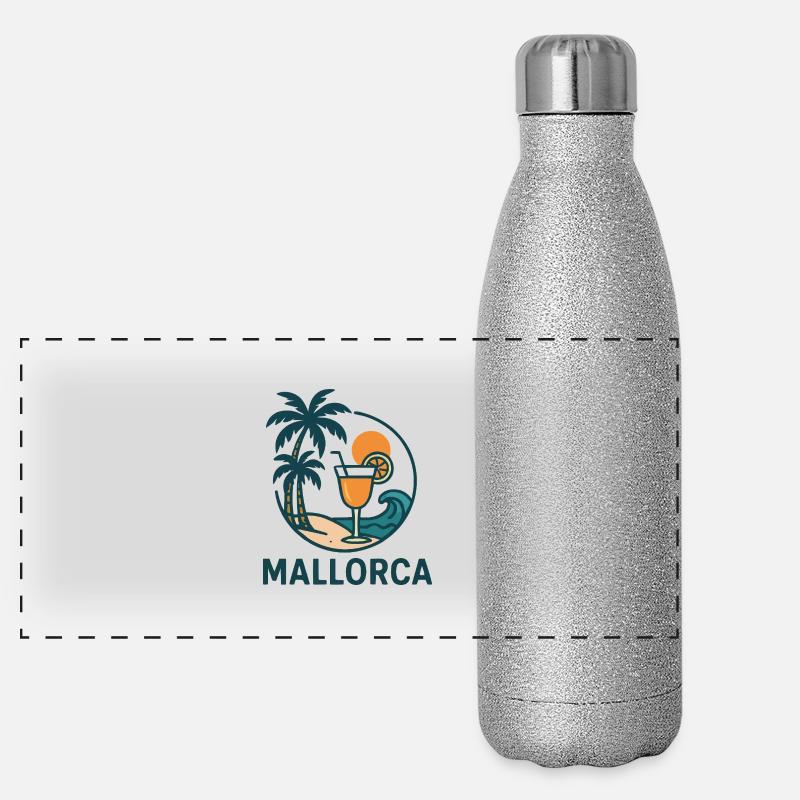 insel mallorca Panorama Glitzer Isolierflasche 500 ml