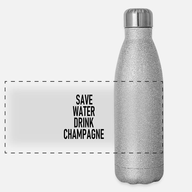 Save Water - Drink Sparkling Wine - Sekt Panorama Glitzer Isolierflasche 500 ml