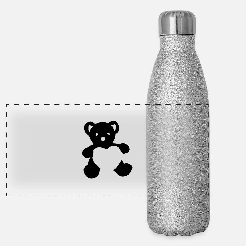 Herzbär Panorama Glitzer Isolierflasche 500 ml