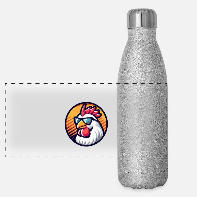 Chicken Comic Cool Summer Panoramic Glitter Thermal Bottle 500 ml