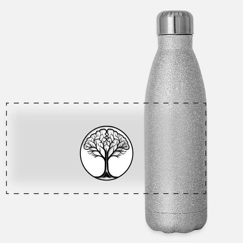Logo de l’arbre cérébral - Mezmerizing Design Gourde isotherme panoramique pailletée 500 ml
