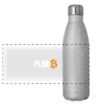 Plan B Bitcoin - Panoramic Glitter Thermal Bottle 500 ml - silver glitter - Front