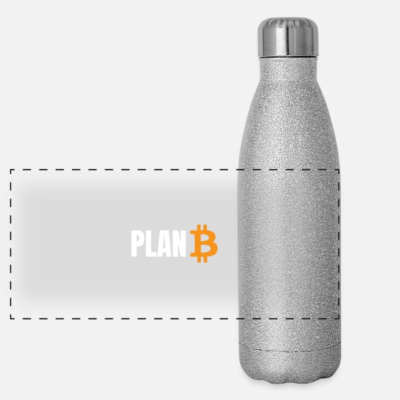 Plan B Bitcoin - Panorama Glitzer Isolierflasche 500 ml - Silber Glitzer