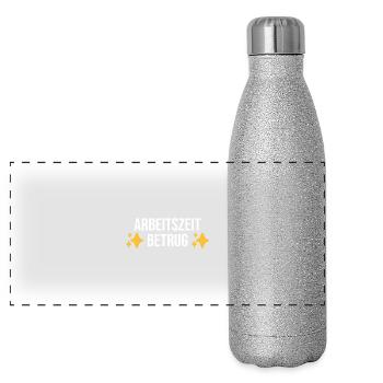 Fraude au temps de travail - Mèmes Allemands - Gourde isotherme panoramique pailletée 500 ml - paillettes argentées - Devant