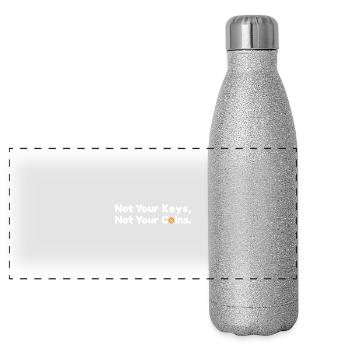 Le bitcoin n’est pas vos clés, pas vos pièces - Gourde isotherme panoramique pailletée 500 ml - paillettes argentées - Devant
