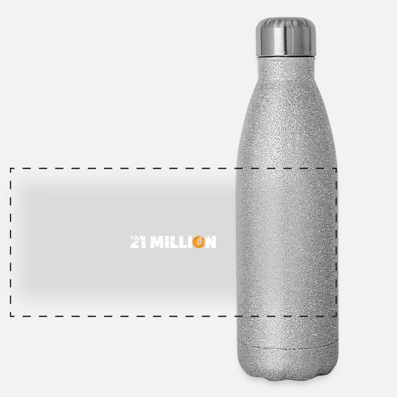 21 millions de crypto-monnaie Bitcoin Gourde isotherme panoramique pailletée 500 ml