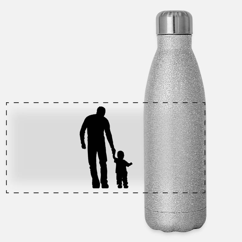 Vater und Kind Panorama Glitzer Isolierflasche 500 ml