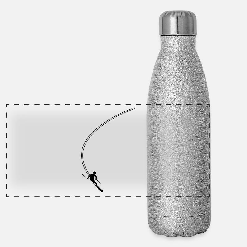 Skifahrer Panorama Glitzer Isolierflasche 500 ml