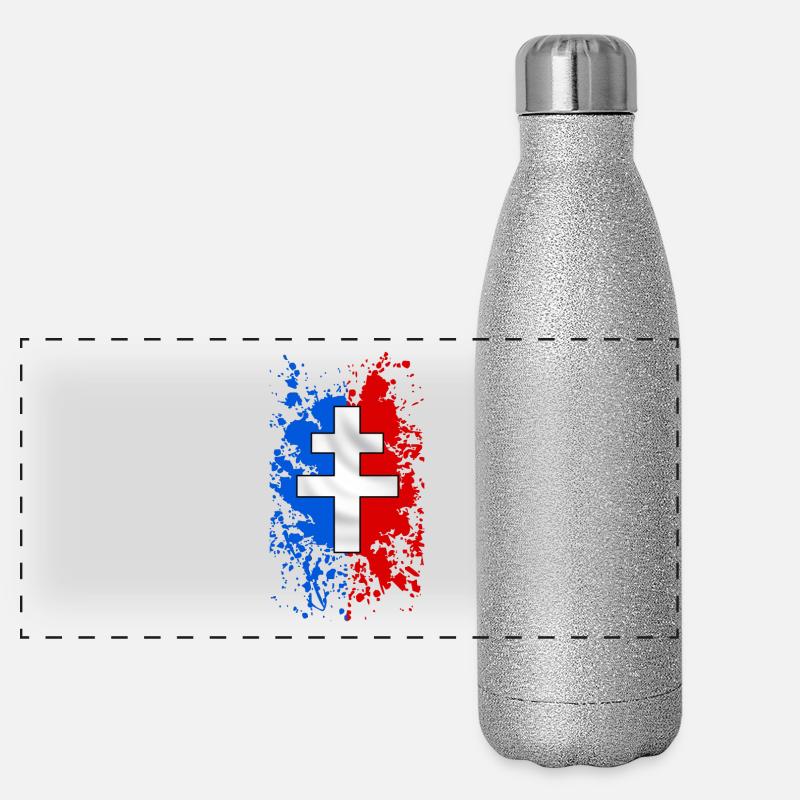 Croix de Lorraine Gourde isotherme panoramique pailletée 500 ml