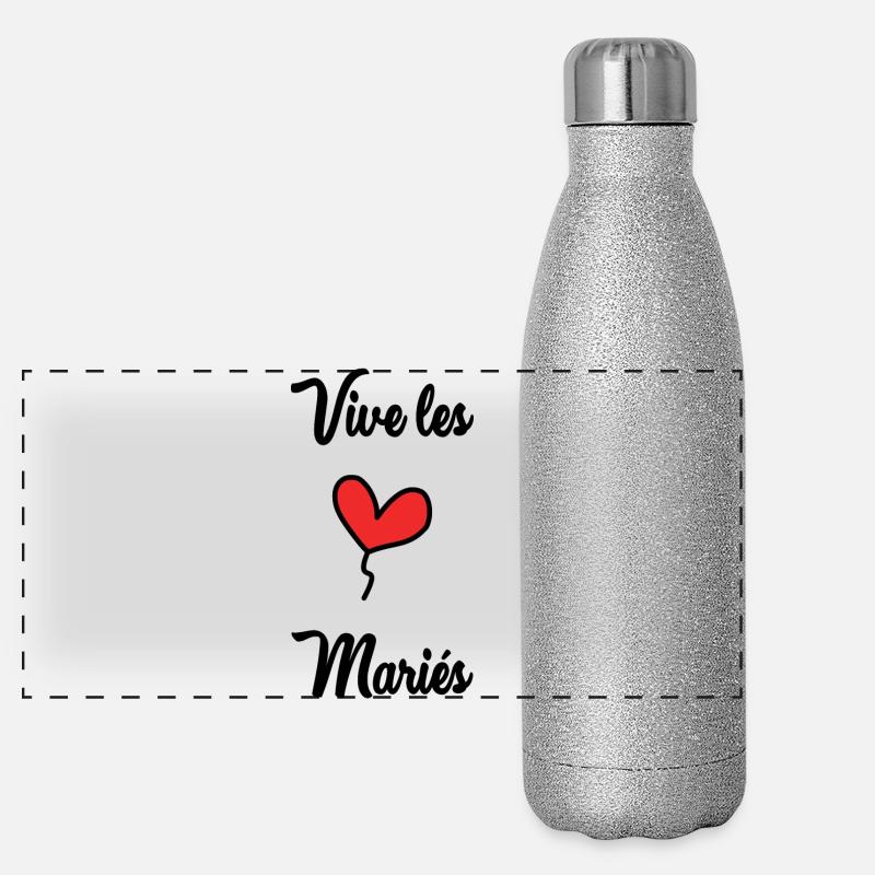 LONG LIVE THE BRIDE AND GROOM Panoramic Glitter Thermal Bottle 500 ml
