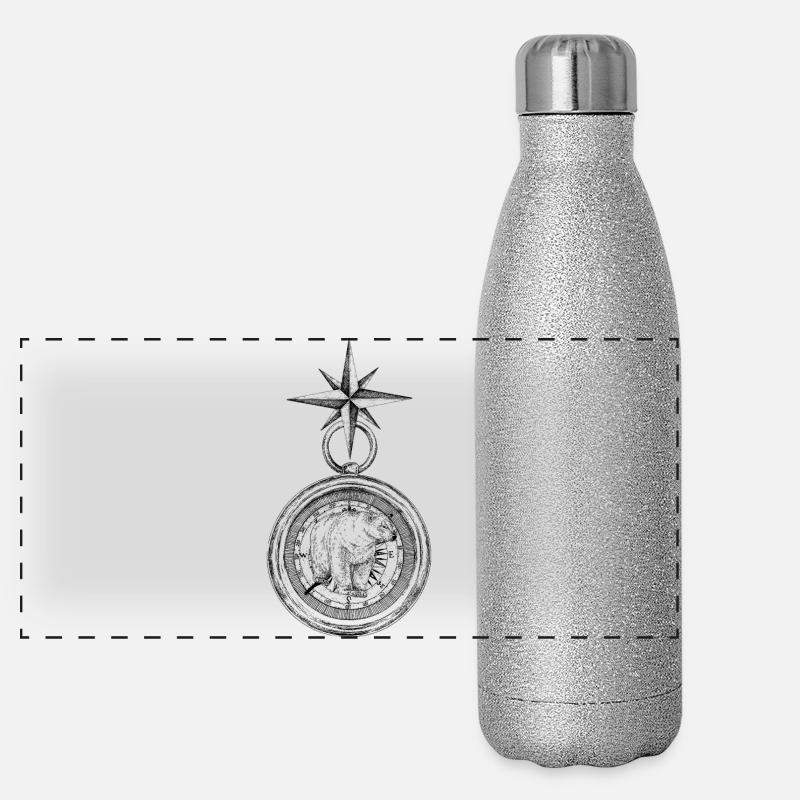 ARKTISCHER KOMPASS Panorama Glitzer Isolierflasche 500 ml