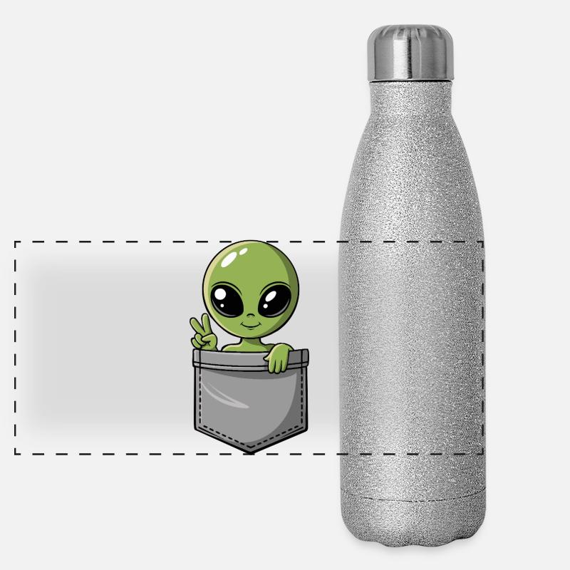 Pocket Aliens – Petit visiteur Gourde isotherme panoramique pailletée 500 ml